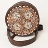 ADBGA426 American Darling Handcrafted Tooled Leather Floral Canteen Crossbody Bag