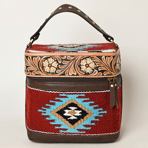 ADBGA427 American Darling Hand Tooled Leather & Saddle Blanket Western Jewelry Case