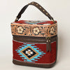 ADBGA427 American Darling Hand Tooled Leather & Saddle Blanket Western Jewelry Case