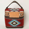 ADBGA427 American Darling Hand Tooled Leather & Saddle Blanket Western Jewelry Case