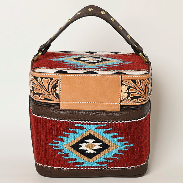ADBGA427 American Darling Hand Tooled Leather & Saddle Blanket Western Jewelry Case