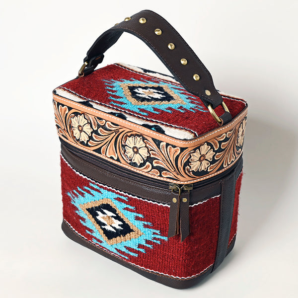 ADBGA427 American Darling Hand Tooled Leather & Saddle Blanket Western Jewelry Case