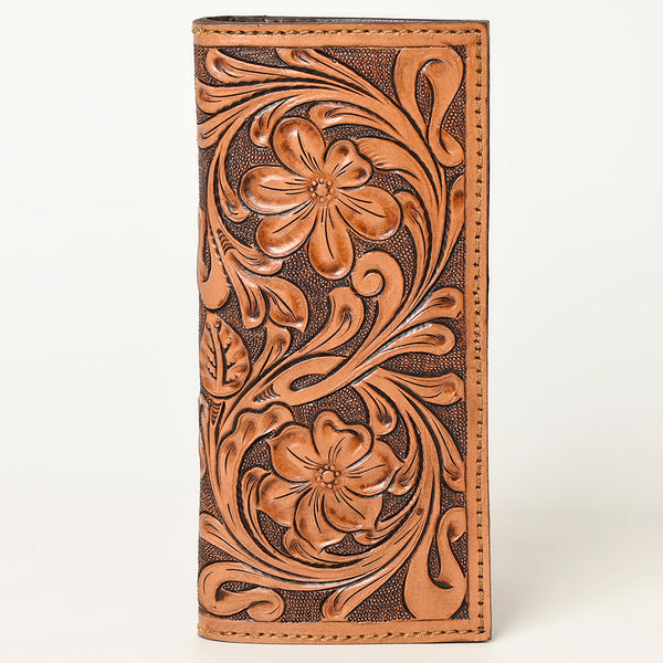 ADBGA428 American Darling Floral Hand Tooled Leather Western Long Wallet