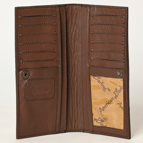 ADBGA428 American Darling Floral Hand Tooled Leather Western Long Wallet