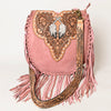 ADBGA431 American Darling Suede Fringe Hand Tooled Leather Large Cross body Bag