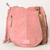 ADBGA431 American Darling Suede Fringe Hand Tooled Leather Large Cross body Bag