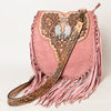 ADBGA431 American Darling Suede Fringe Hand Tooled Leather Large Cross body Bag