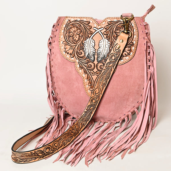 ADBGA431 American Darling Suede Fringe Hand Tooled Leather Large Cross body Bag
