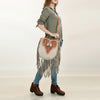 ADBGA431 American Darling Suede Fringe Hand Tooled Leather Large Cross body Bag