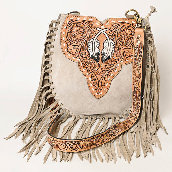 ADBGA431 American Darling Suede Fringe Hand Tooled Leather Large Cross body Bag