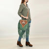 ADBGA431 American Darling Suede Fringe Hand Tooled Leather Large Cross body Bag