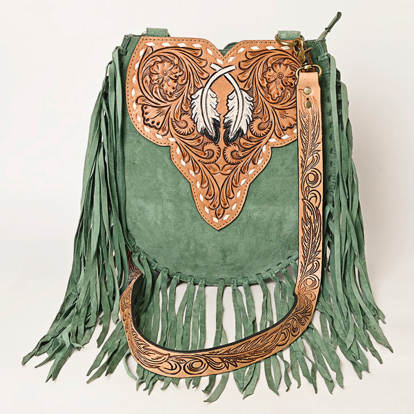 ADBGA431 American Darling Suede Fringe Hand Tooled Leather Large Cross body Bag