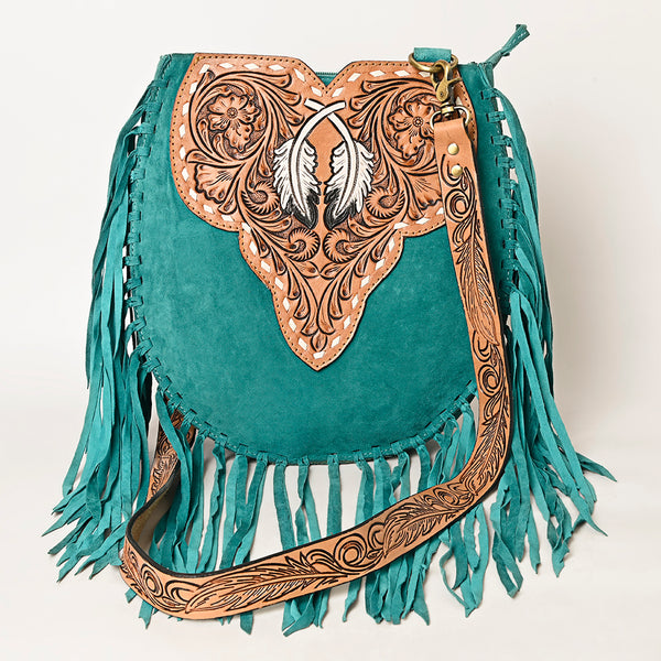 ADBGA431 American Darling Suede Fringe Hand Tooled Leather Large Cross body Bag