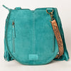 ADBGA431 American Darling Suede Fringe Hand Tooled Leather Large Cross body Bag
