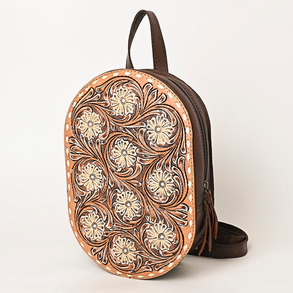 ADBGA432 American Darling Hand Tooled Floral Carved Leather Sling Bag Western Purse