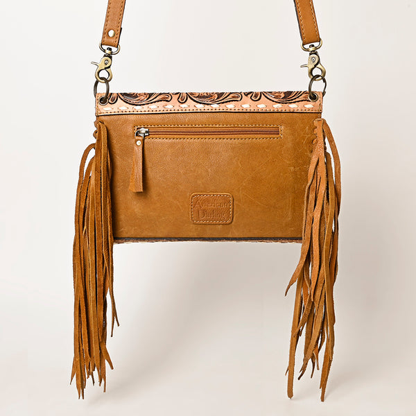 ADBGA434 American Darling Genuine Suede Leather Hand Tooled Fringe Envelope Western Bag