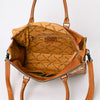 ADBG235 American Darling Western Leather Tote Bag - Hand Tooled Floral Carved Braided Purse