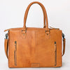 ADBG235 American Darling Western Leather Tote Bag - Hand Tooled Floral Carved Braided Purse