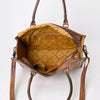 ADBG235 American Darling Western Leather Tote Bag - Hand Tooled Floral Carved Braided Purse