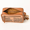 ADBG1247 American Darling Western Genuine Leather Hand-Tooled Fringe Fanny Pack -Women Western Belt Bag