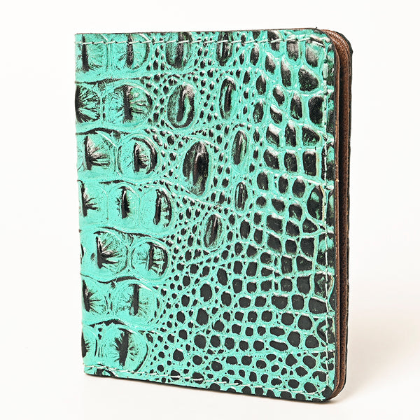 ADBG1248 American Darling Western Genuine Leather Crocodile Embossed Wallet Bag -Compact Women Handmade Wallet