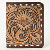 ADBG1249 American Darling Hand-Tooled Western Leather Wallet Bag -Floral Carved Genuine Leather Women Wallet