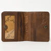 ADBG1249 American Darling Hand-Tooled Western Leather Wallet Bag -Floral Carved Genuine Leather Women Wallet
