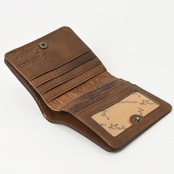 ADBG1249 American Darling Hand-Tooled Western Leather Wallet Bag -Floral Carved Genuine Leather Women Wallet