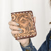 ADBG1249 American Darling Hand-Tooled Western Leather Wallet Bag -Floral Carved Genuine Leather Women Wallet