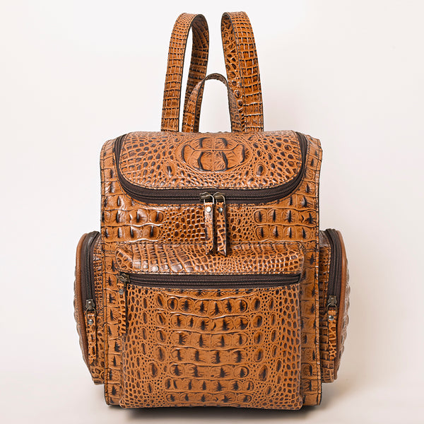 ADBG1250 American Darling Crocodile Embossed Leather Backpack -Western Travel Bag