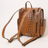 ADBG1250 American Darling Crocodile Embossed Leather Backpack -Western Travel Bag