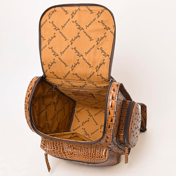 ADBG1250 American Darling Crocodile Embossed Leather Backpack -Western Travel Bag