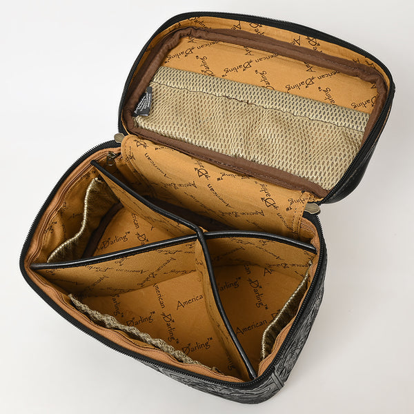 ADBG1251 American Darling Hand Tooled Leather Jewelry Case -Western Travel Bag