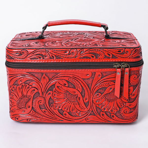 ADBG1251 American Darling Hand Tooled Leather Jewelry Case -Western Travel Bag