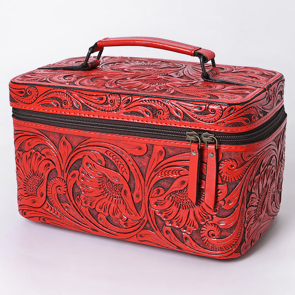 ADBG1251 American Darling Hand Tooled Leather Jewelry Case -Western Travel Bag