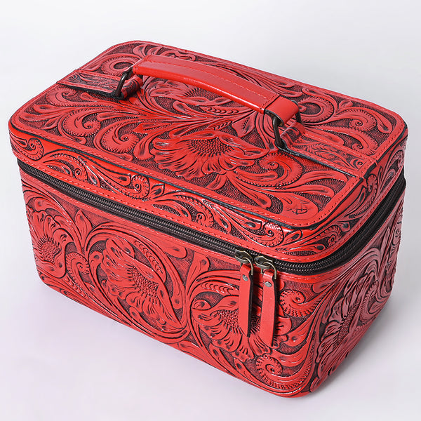 ADBG1251 American Darling Hand Tooled Leather Jewelry Case -Western Travel Bag