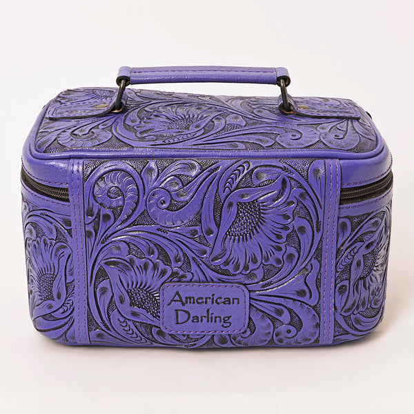 ADBG1251 American Darling Hand Tooled Leather Jewelry Case -Western Travel Bag