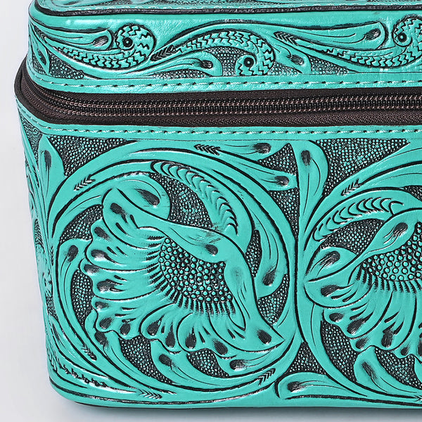 ADBG1251 American Darling Hand Tooled Leather Jewelry Case -Western Travel Bag