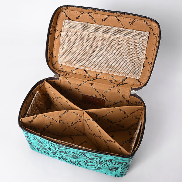 ADBG1251 American Darling Hand Tooled Leather Jewelry Case -Western Travel Bag