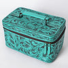 ADBG1251 American Darling Hand Tooled Leather Jewelry Case -Western Travel Bag