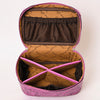 ADBG1251 American Darling Hand Tooled Leather Jewelry Case -Pink Western Travel Bag