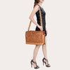 ADBG1259 American Darling Hand-Tooled Genuine Leather Western Briefcase Bag - Floral Carved Artisan Handbag
