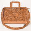 ADBG1259 American Darling Hand-Tooled Genuine Leather Western Briefcase Bag - Floral Carved Artisan Handbag