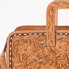 ADBG1259 American Darling Hand-Tooled Genuine Leather Western Briefcase Bag - Floral Carved Artisan Handbag