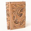 ADBG1268 American Darling Hand-Tooled Genuine Leather Western Trifold Wallet - Floral Carved Artisan Wallet