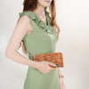 ADBG1269 American Darling Hand-Tooled Genuine Leather Western Wallet Handbag - Floral Carved Women Wallet