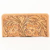 ADBG1269 American Darling Hand-Tooled Genuine Leather Western Wallet Handbag - Floral Carved Women Wallet