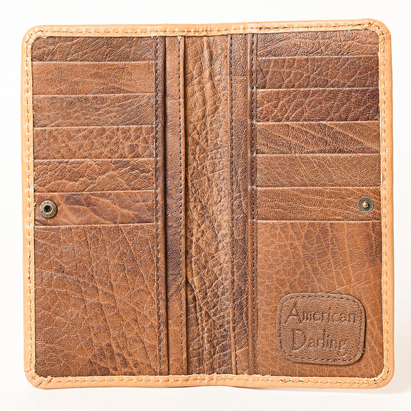 ADBG1269 American Darling Hand-Tooled Genuine Leather Western Wallet Handbag - Floral Carved Women Wallet