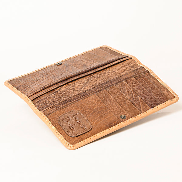 ADBG1269 American Darling Hand-Tooled Genuine Leather Western Wallet Handbag - Floral Carved Women Wallet