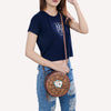 ADBG1270 American Darling Tooled Leather Canteen Bag -Playing Card Western Purse